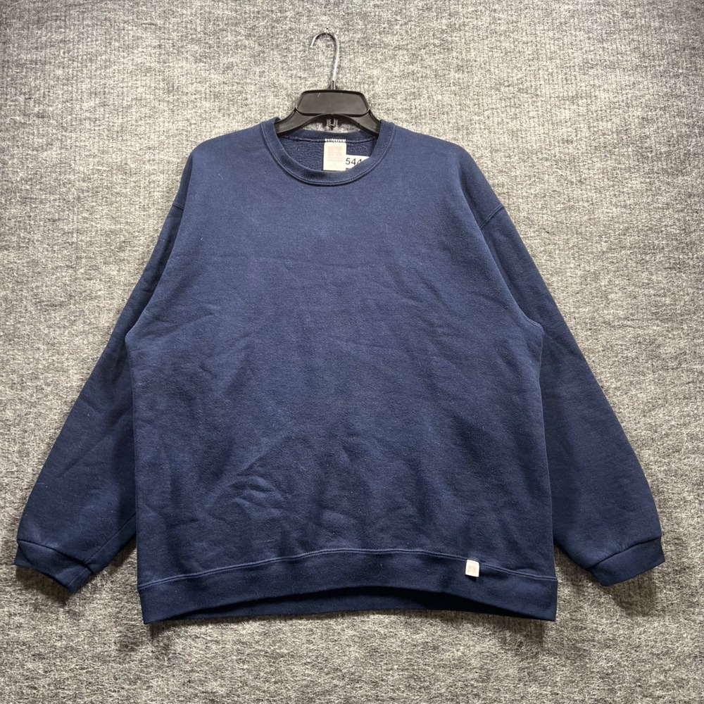 Vintage Russell Athletic Navy Blue Crewneck Sweatshirt Made in USA Mens Large